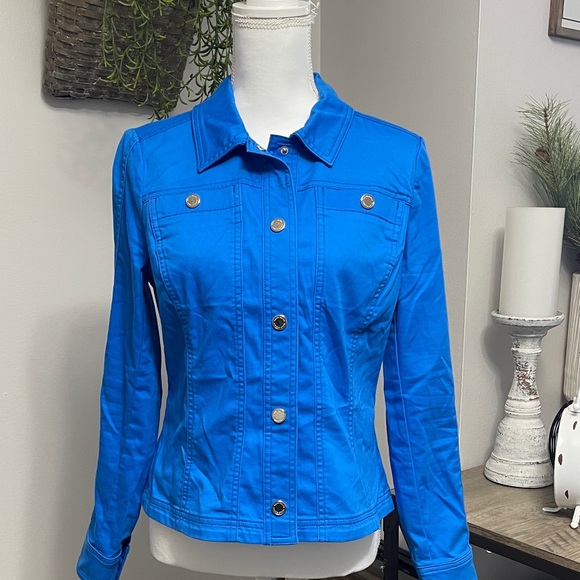 White House Black Market Jackets & Blazers - White House Black Market Vibrant Blue Jean Jacket